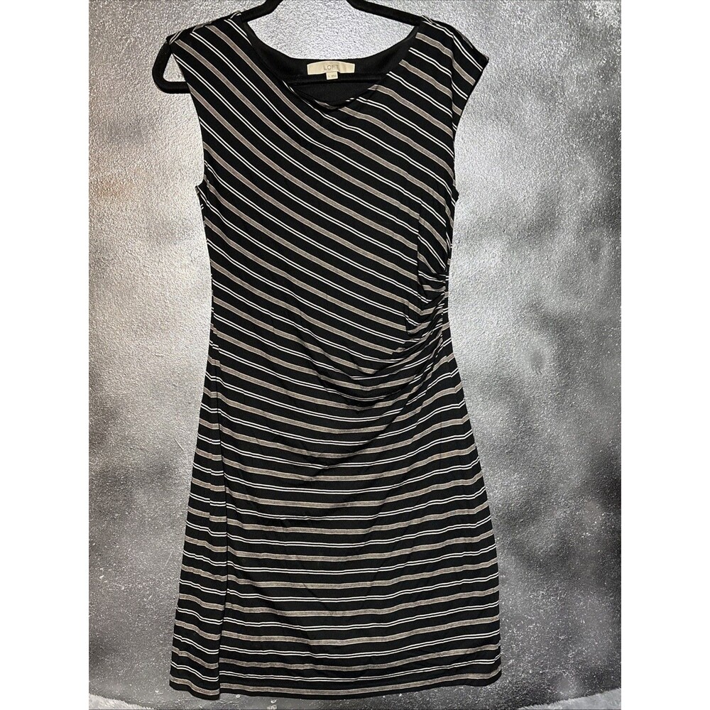 LOFT Sleeveless Striped Dress S Summer Fall Teacher Modest Work Professional
